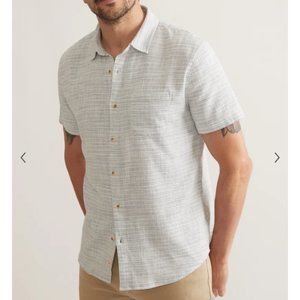 Marine Layer Stretch Selvage Short Sleeve Shirt Men’s M/L Blue Mini Stripe